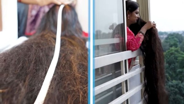 Smita Srivastava membukukan rekor dunia guinness sebagai pemilik rambut terpanjang di dunia. (Tangkapan layar via YouTube Guinness World Records)