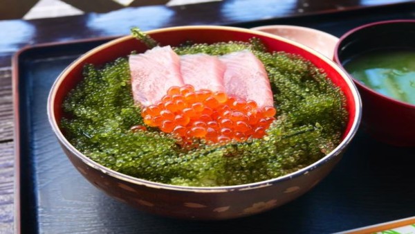 Ilustrasi ikan salmon, biji chia, dan biji rami sebagai sumber alami omega-3 yang baik untuk kesehatan jantung, otak, dan tubuh.